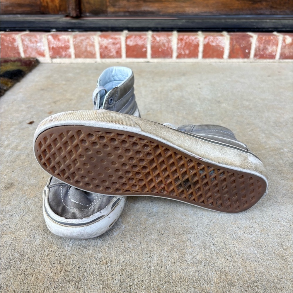 Women’s Gray Vans High-Top Sneakers - Picture 6 of 8